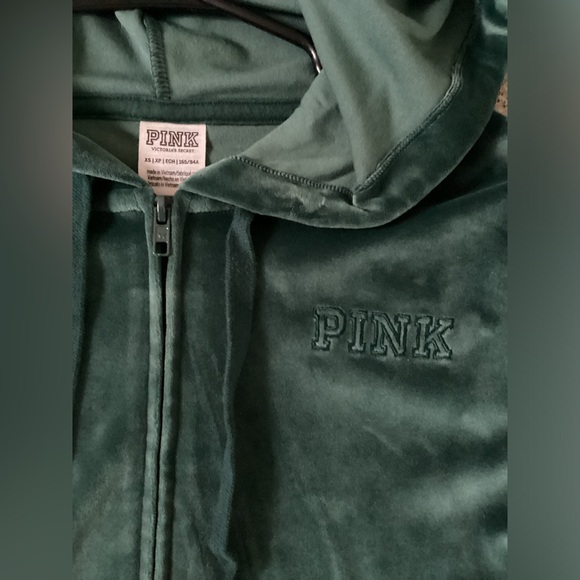 PINK Victoria’s Secret Velour Hoodie Sweater - Picture 2 of 2
